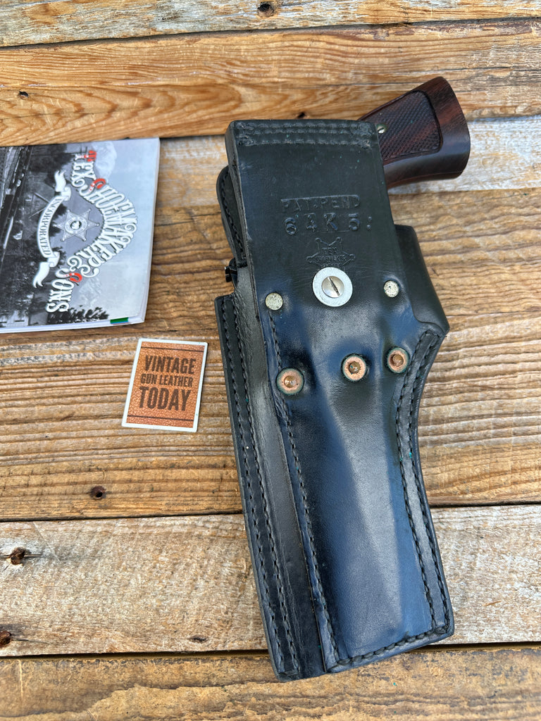 Tex Shoemaker Black Plain Leather 64 Holster For S&W K Frame Medium Revolver 5"