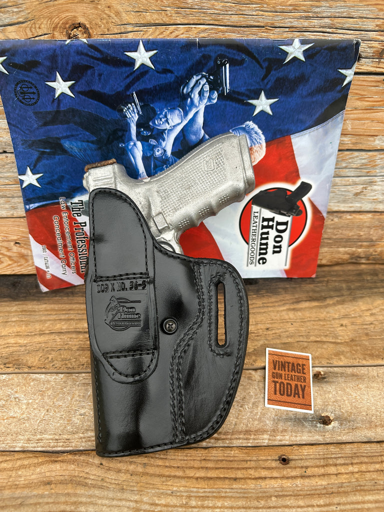 Vintage Don Hume Black Leather OWB Holster 009K For GLOCK G41