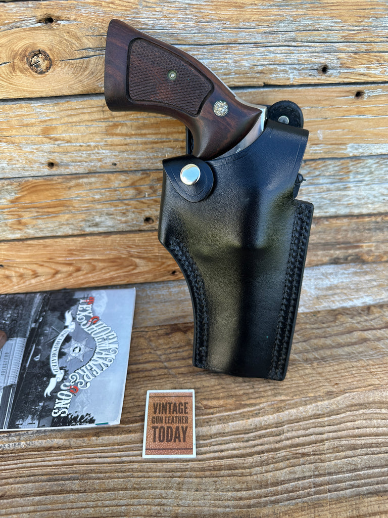 Tex Shoemaker Black Plain Leather 64 Holster For S&W K Frame Medium Revolver 4"