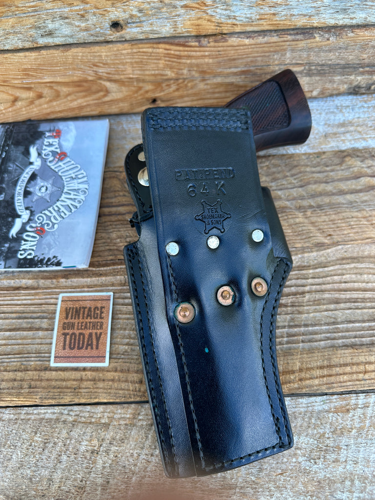 Tex Shoemaker Black Plain Leather 64 Holster For S&W K Frame Medium Revolver 4"