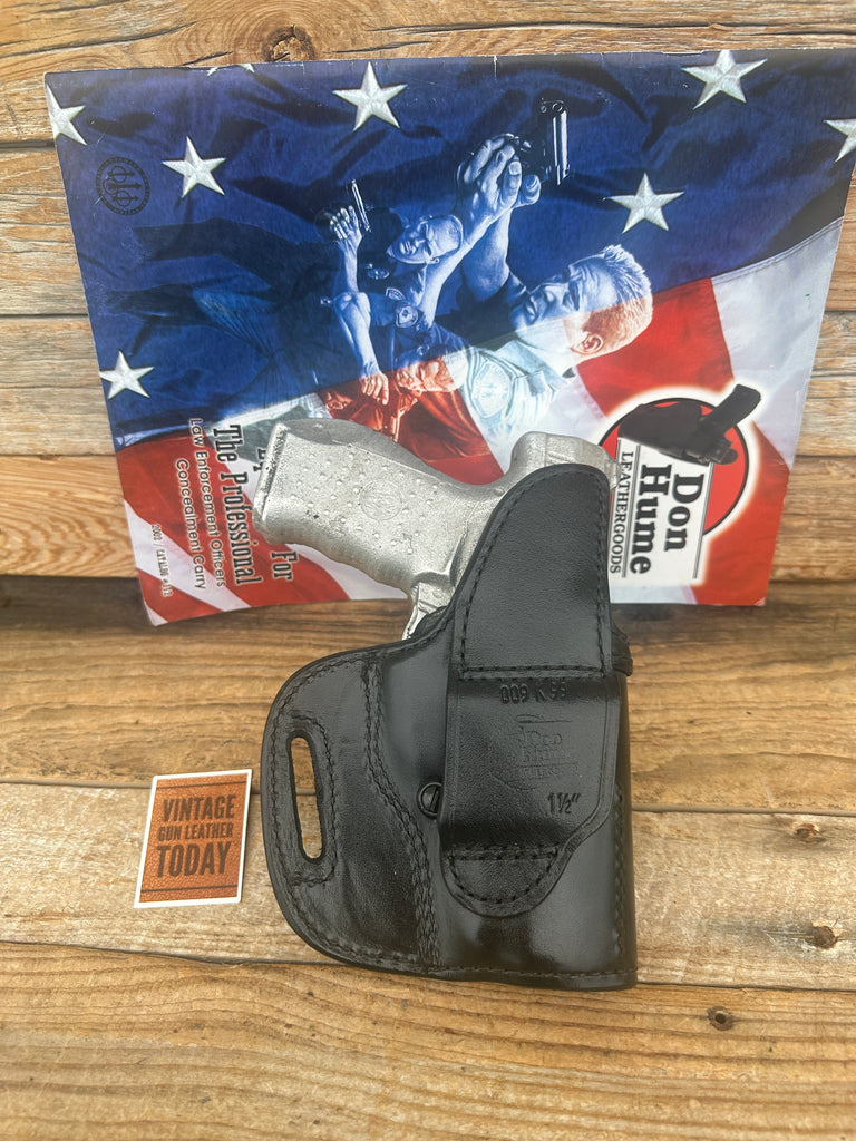 Vintage Don Hume Black Leather OWB Holster 009K 99 For Smith Wesson 99