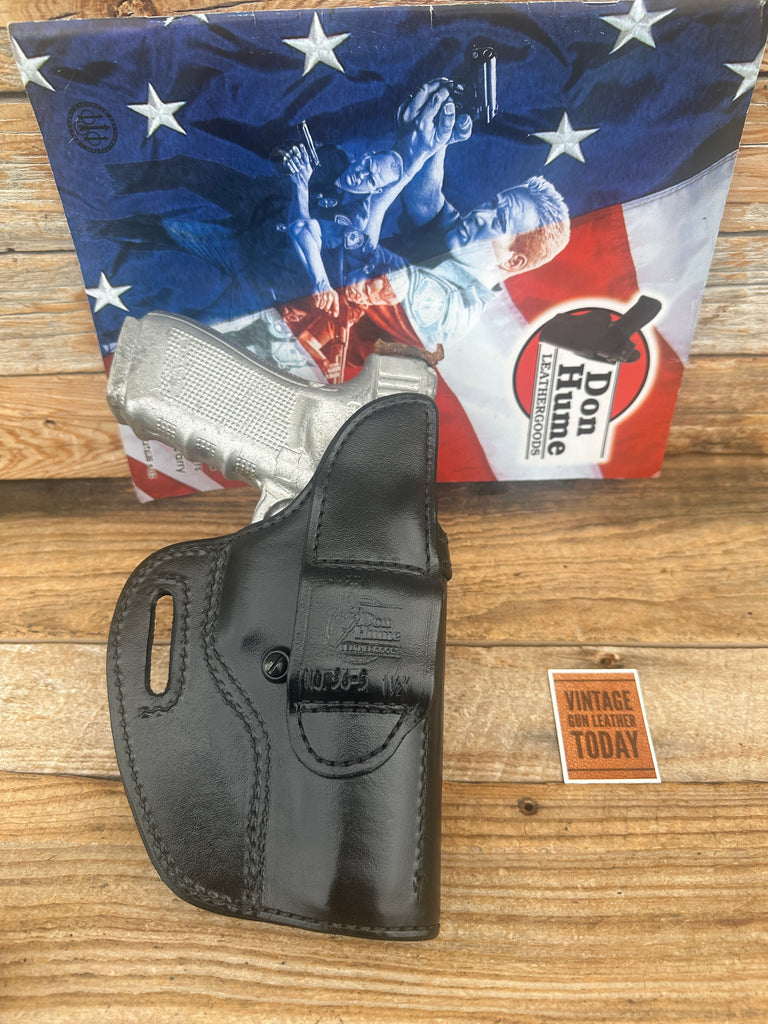 Vintage Don Hume Black Leather OWB Holster 009K For GLOCK G41