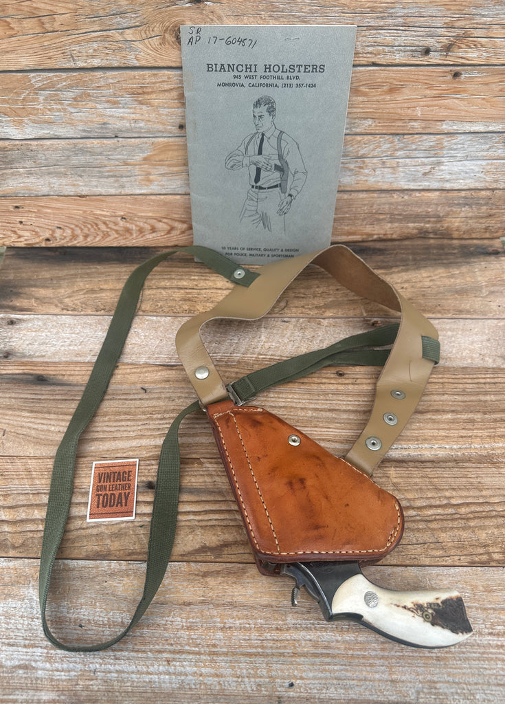 70's Bianchi 9R Leather Upside Down Shoulder Holster For Colt Smith S&W K 2 1/2"