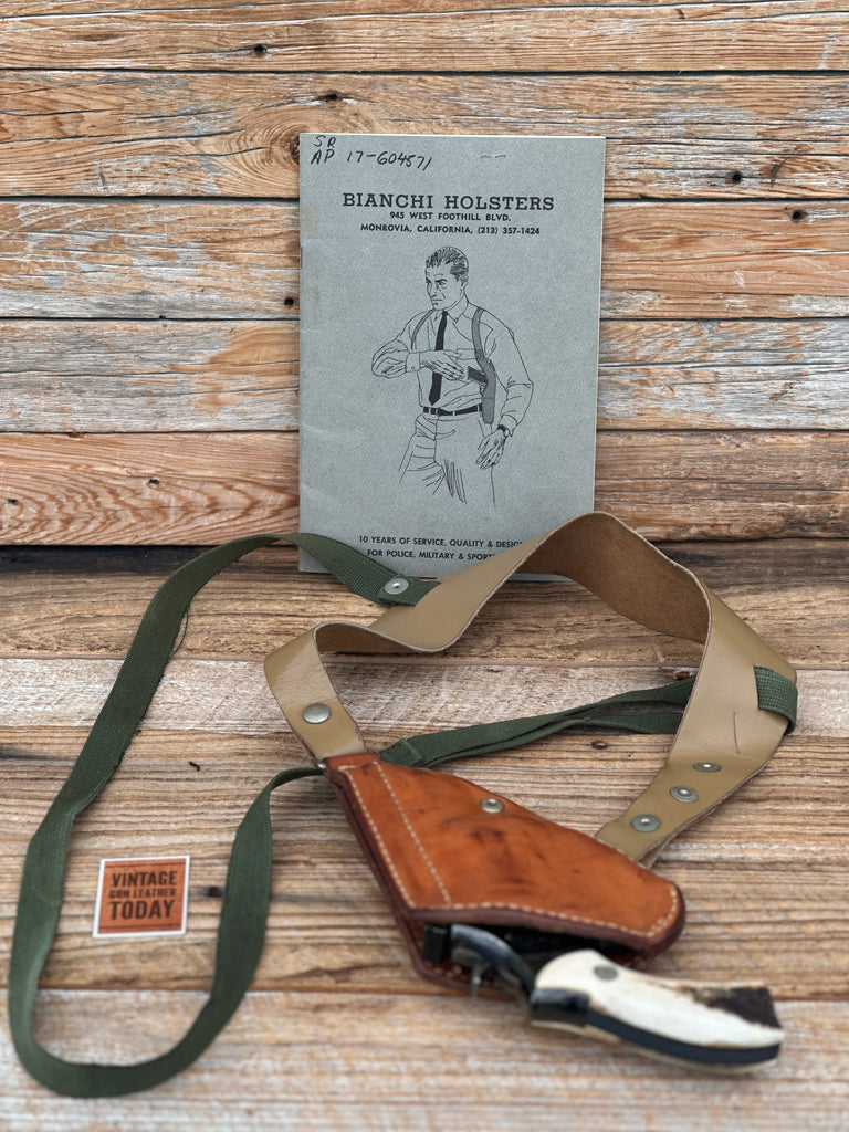 70's Bianchi 9R Leather Upside Down Shoulder Holster For Colt Smith S&W K 2 1/2"