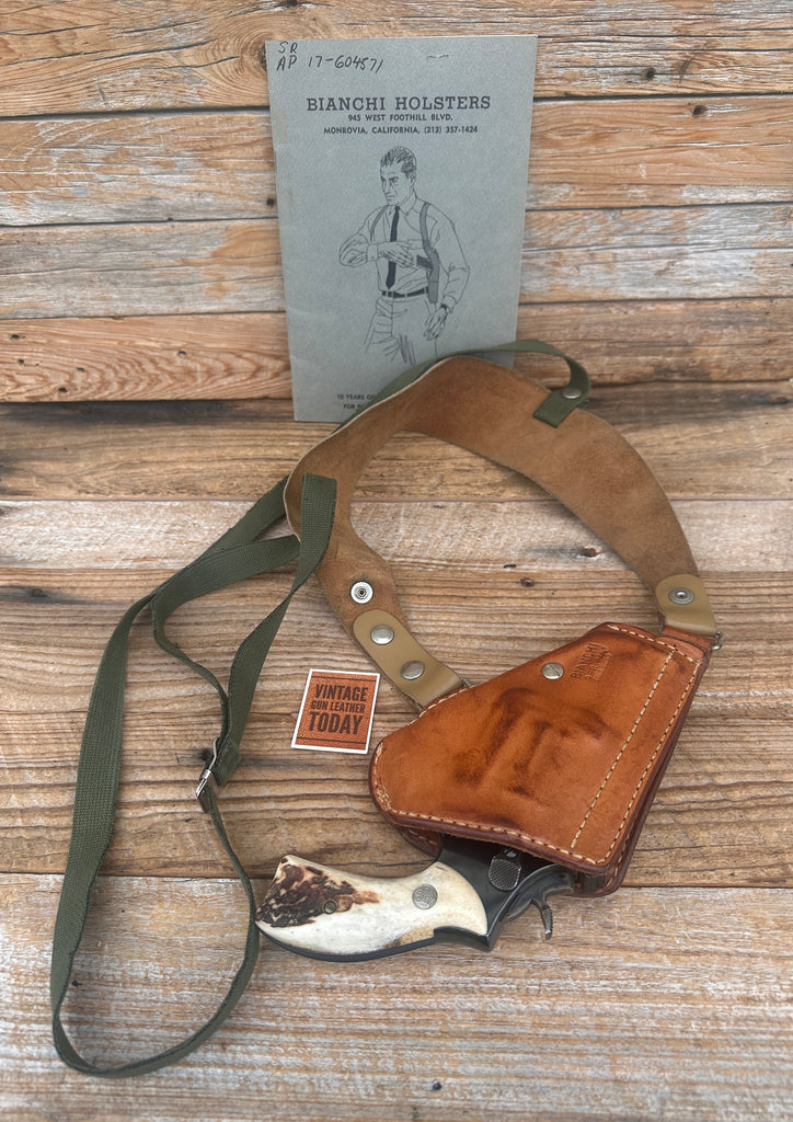 70's Bianchi 9R Leather Upside Down Shoulder Holster For Colt Smith S&W K 2 1/2"