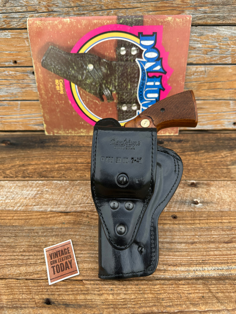 Don Hume Black Basket Suede Leather Lined Duty Holster For Colt Python 4"