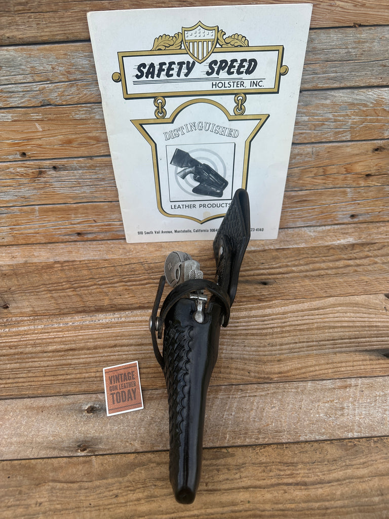 Vintage Safety Speed Black Basket Swivel Holster For S&W Colt S&W 4" N Revolver