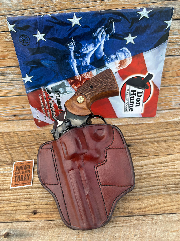 Vintage Don Hume H721 Brown Leather OWB Holster for 4" Colt Python Trooper Match