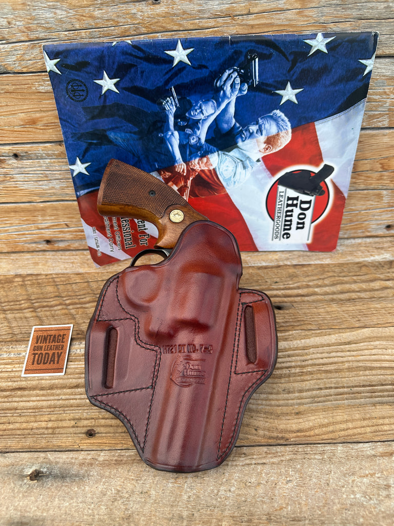 Vintage Don Hume H721 Brown Leather OWB Holster for 4" Colt Python Trooper Match