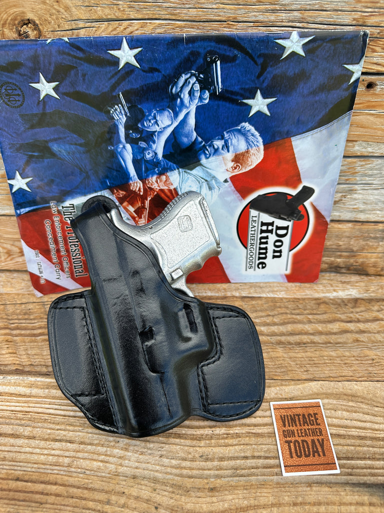 Vintage Don Hume GLOCK 26 27 33 H721 Double 9 Black Leather OWB Holster