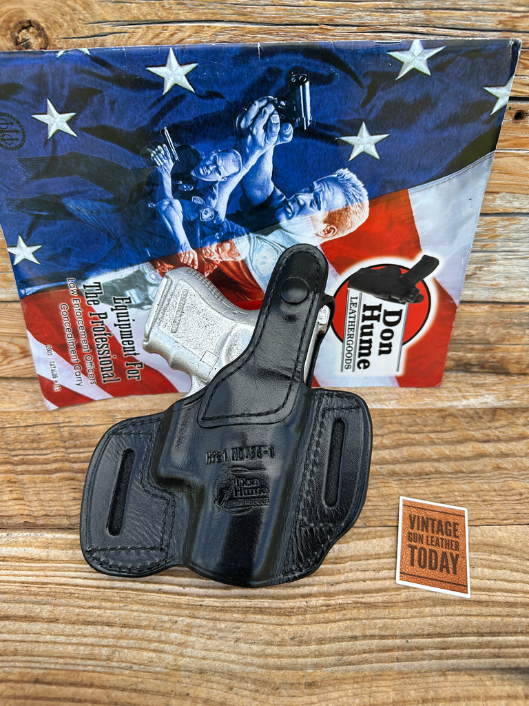 Vintage Don Hume GLOCK 26 27 33 H721 Double 9 Black Leather OWB Holster