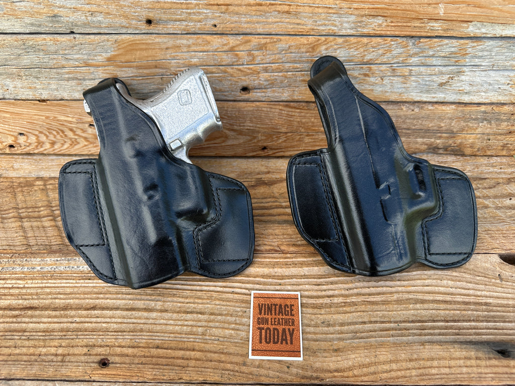 Vintage Don Hume GLOCK 26 27 33 H721 Double 9 Black Leather OWB Holster