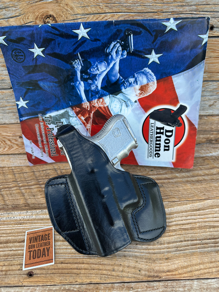 Vintage Don Hume GLOCK 26 27 33 H721 Double 9 Black Leather OWB Holster