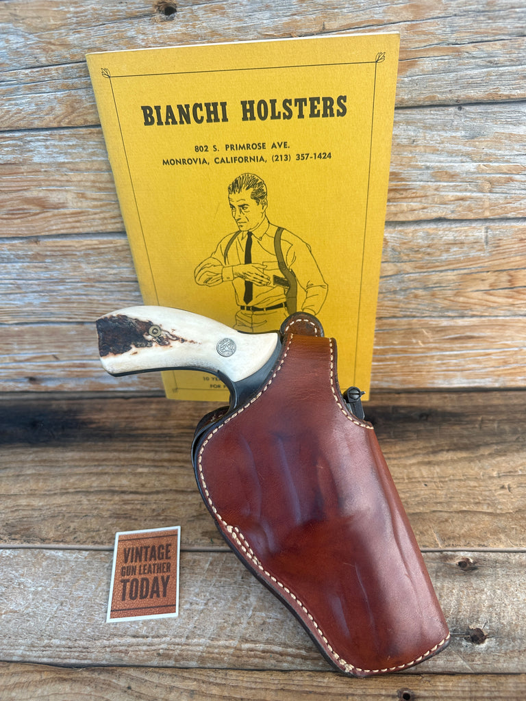 Vintage Bianchi Cyclone Leather Sued Lined Holster For 2.5" Smith Wesson K Ruger