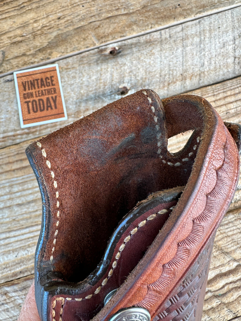 Vintage Bianchi Brown Basket Leather #10L OWB Holster for S&W .38 .357 K 4"