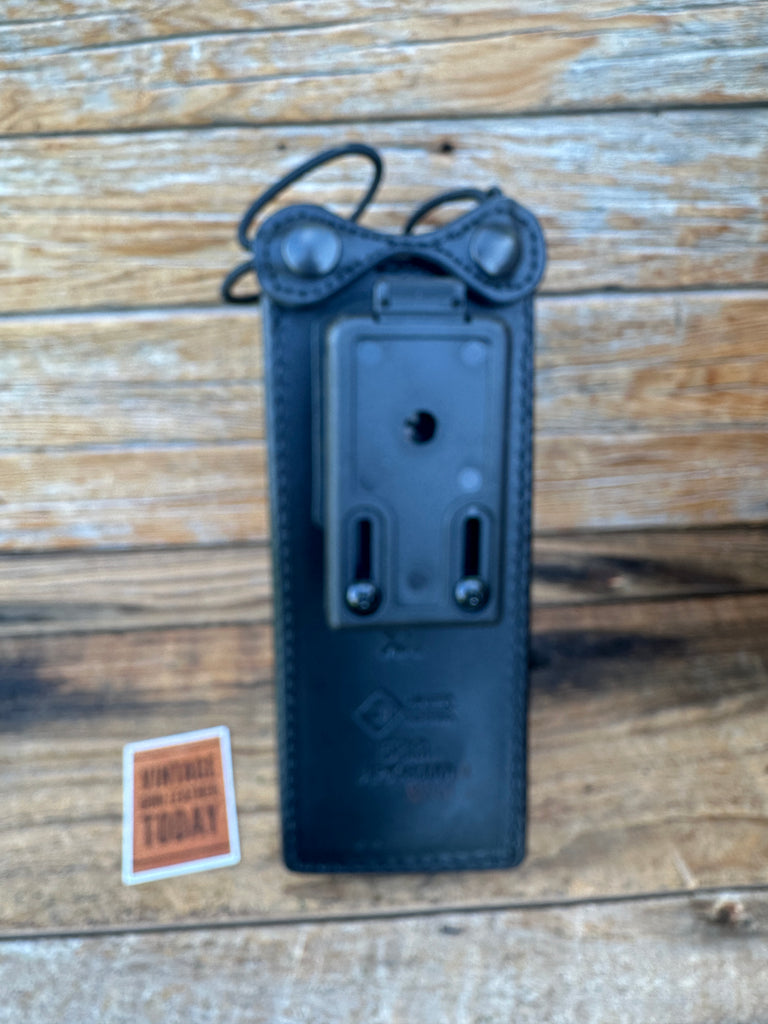 AKER Black Leather Duty Portable Radio Holder For Motorola APX 8000