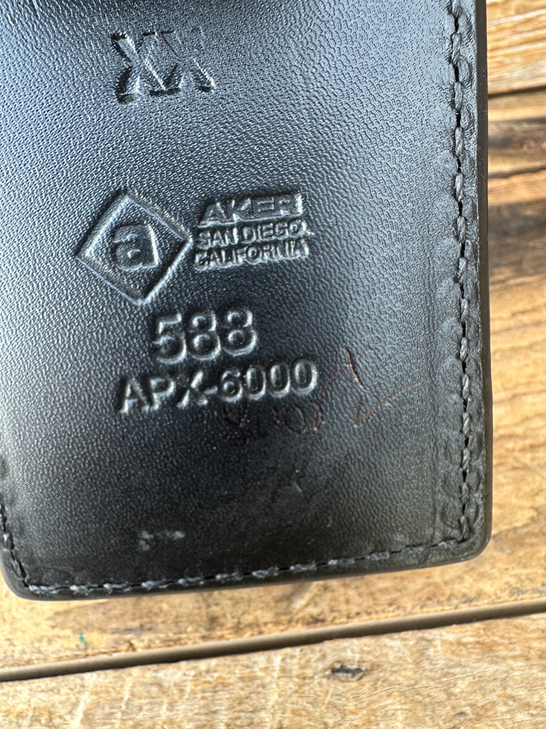 AKER Black Leather Duty Portable Radio Holder For Motorola APX 8000