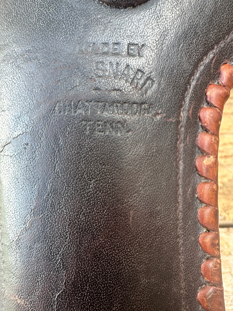 Vintage L.A. SNARR Brown Basket Stamped Leather Laced Holster For Colt 45 1911