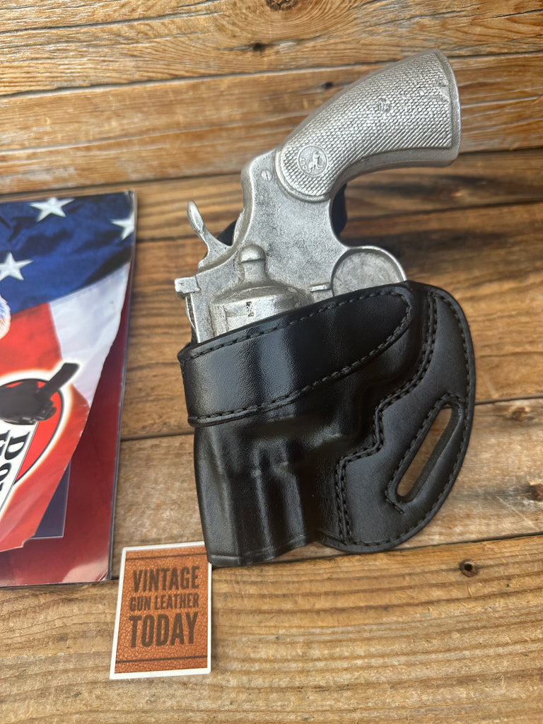 Vintage Don Hume 7-2 SOB or OWB Black Leather Holster DAH For Colt Ruger 2.5"