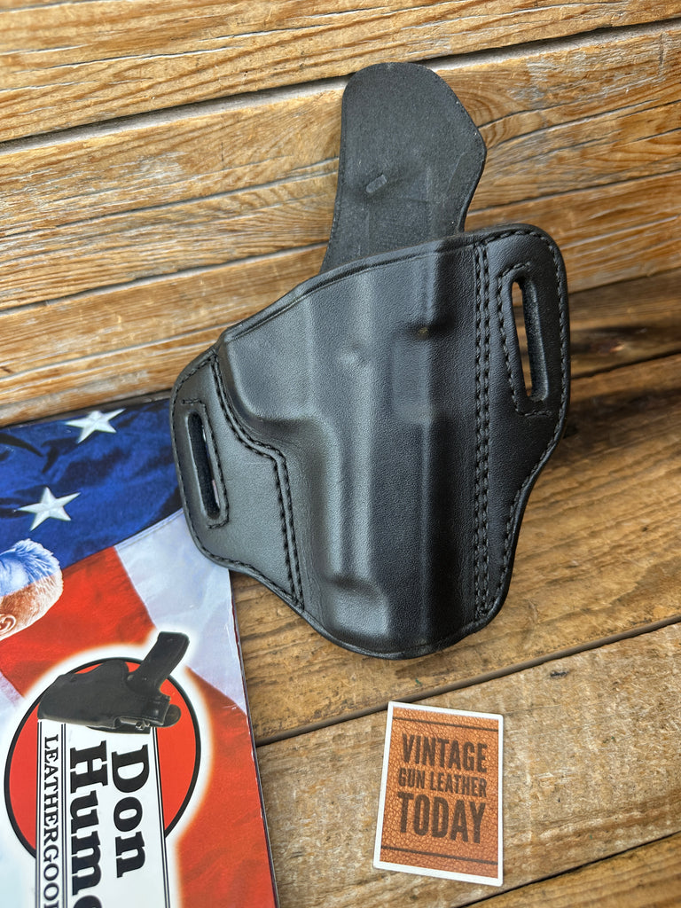 Vintage Don Hume H721 OT Black Leather OWB Holster For 4566 Round Trigger