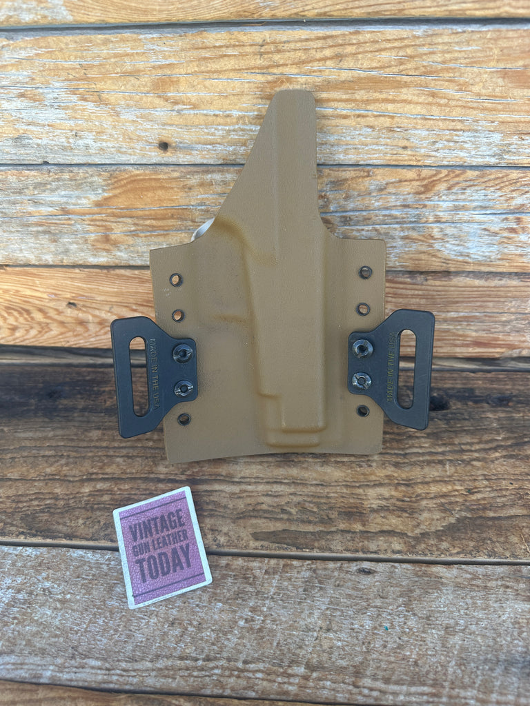 Brown Kydex Camo OWB Holster / Double Magazine Set For GLOCK 48 LEFT