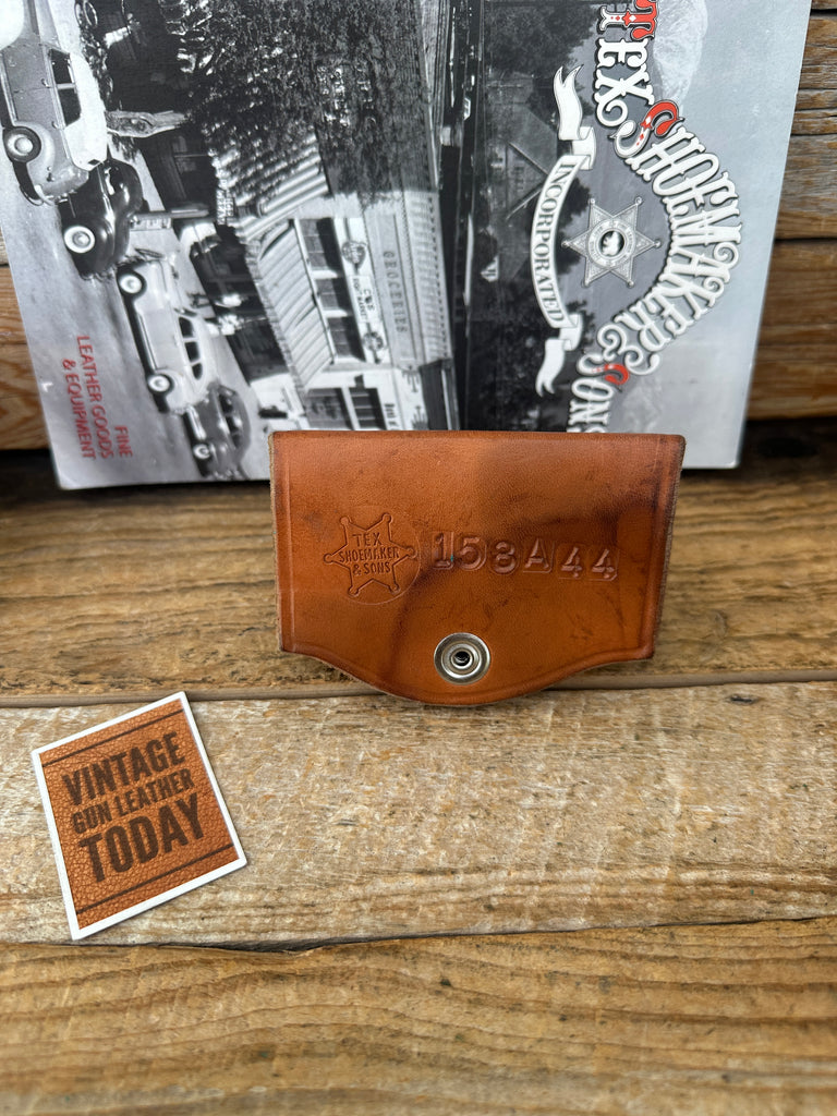 Vintage Tex Shoemaker 158A 44 Floral Carved 6 Round .44 Cartridge Belt Slide