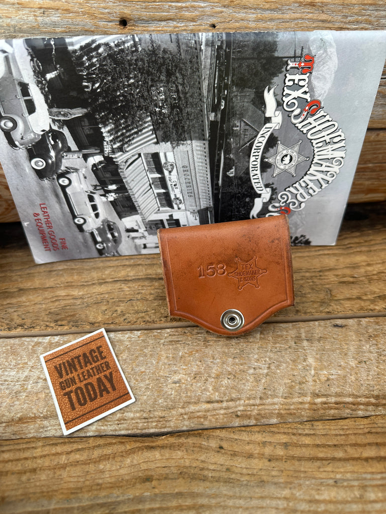 Vintage Tex Shoemaker 158 38 Floral Carved 6 Round .38 .357 Cartridge Belt Slide