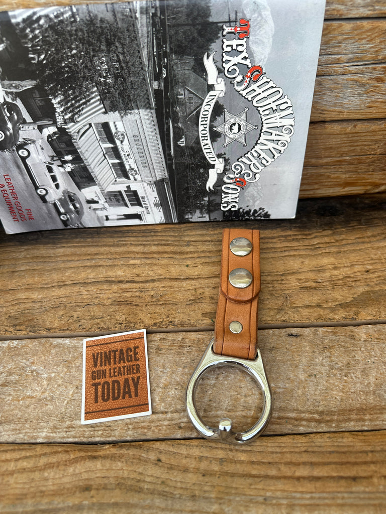 Vintage Tex Shoemaker Natural Brown PR-24 Baton Holder w/ Nickel Ring / Snaps