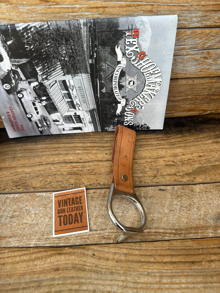 Vintage Tex Shoemaker Natural Brown PR-24 Baton Holder w/ Nickel Ring / Snaps