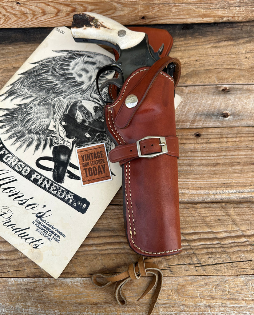 Alfonsos Brown Leather Suede Lined Western Holster for 6" K Frame Revolver #2