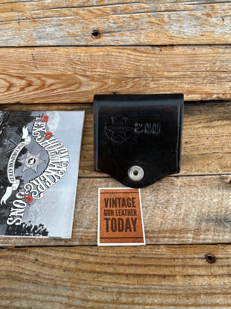 Tex Shoemaker 211 Black Basket Leather Cartridge Belt Slide .38 357 Ammo Holder