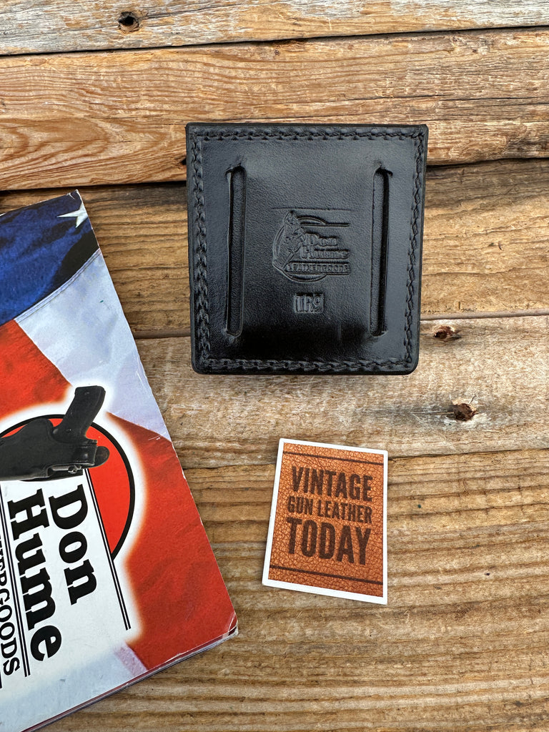 Don Hume Black Leather Police Duty Open Top Multi Use Accessory Case TR9