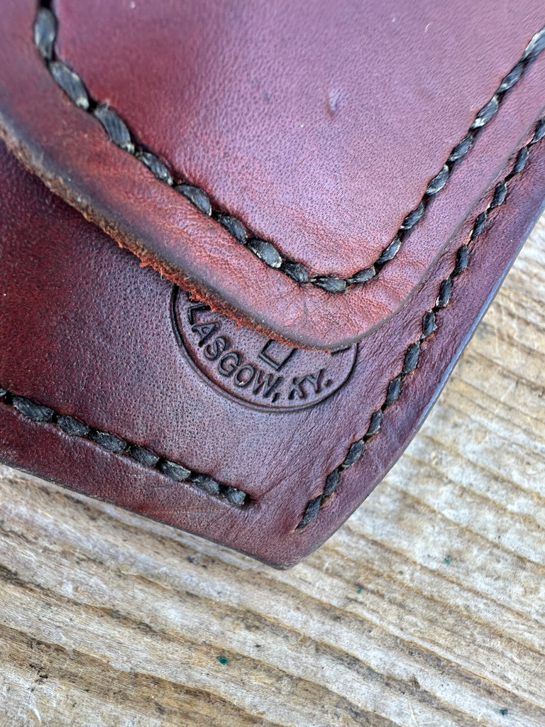 Brown Leather Cross Draw Border Stamped Lined Holster For Blackhawk 4 5/8"