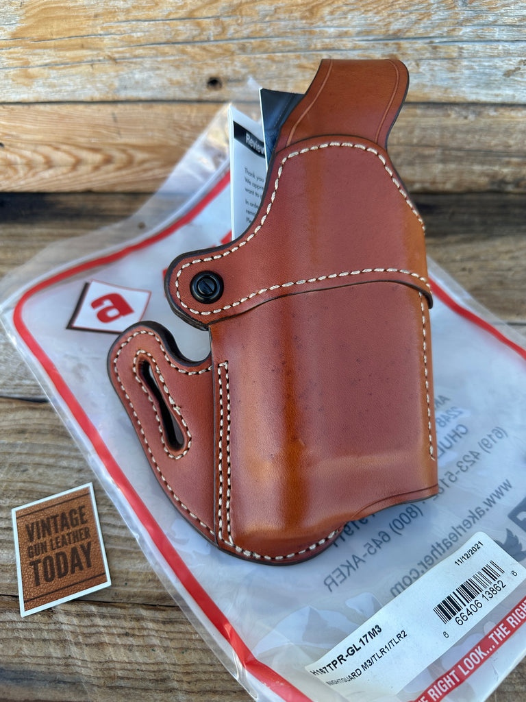 AKER Brown Leather OWB Holster For GLOCK G17 G22 G31 M3 TLR1 TLR2
