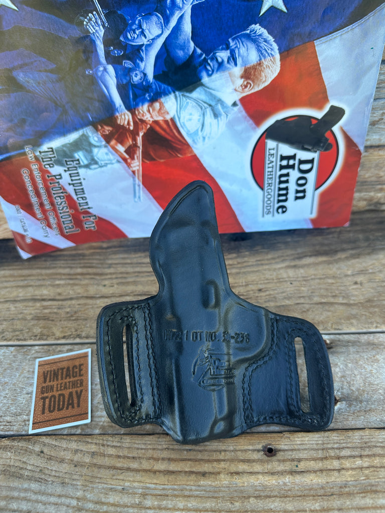 Vintage Don Hume H721 30-238 Black Leather Open Top Holster For Sig P238