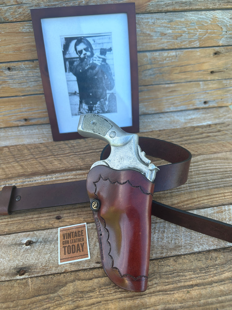 Vintage 87 Thad Rybka Brown Leather OWB Holster For 3" K Medium Frame Revolver