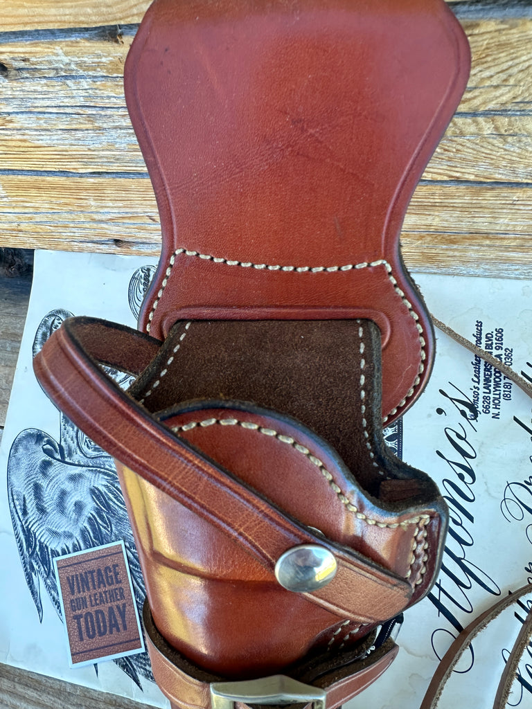 Alfonsos Brown Leather Suede Lined Western Holster for 6" K Frame Revolver Left