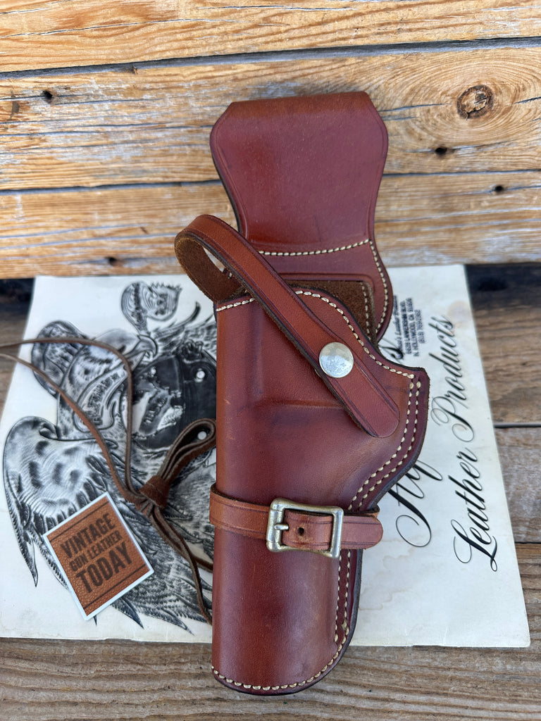 Alfonso's Brown Leather Lined Western Holster for 4 N Frame Large Revolver Left