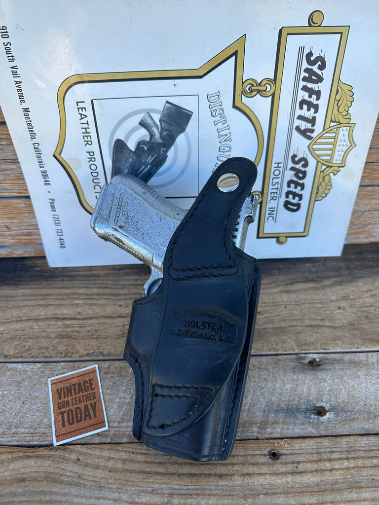 Vintage Safety Speed Black Basket Leather OWB Holster For GLOCK G19 G23 G32