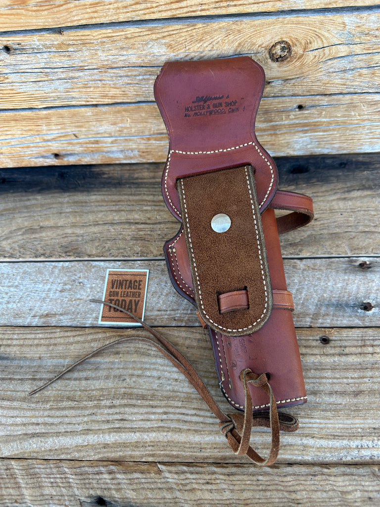 Alfonso's Brown Leather Lined Western Holster for 4 N Frame Large Revolver Left