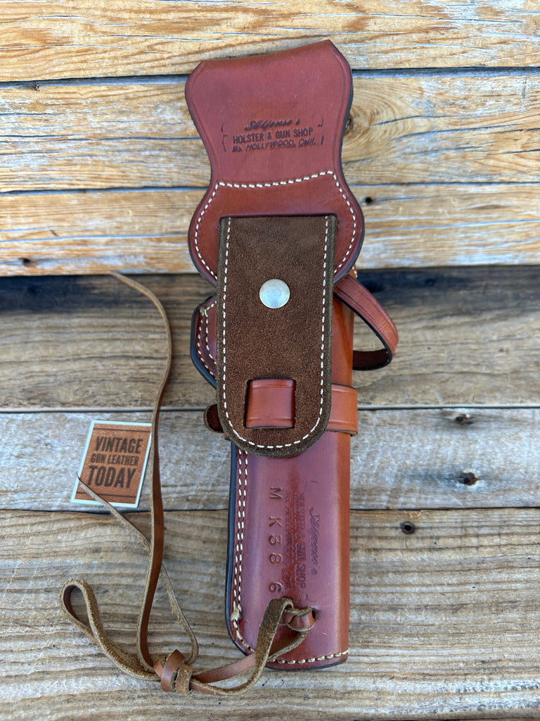 Alfonsos Brown Leather Suede Lined Western Holster for 6" K Frame Revolver Left
