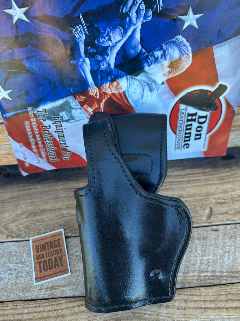 Vintage H738 Don Hume Plain Black Leather Lined Duty Holster For Beretta 9000S