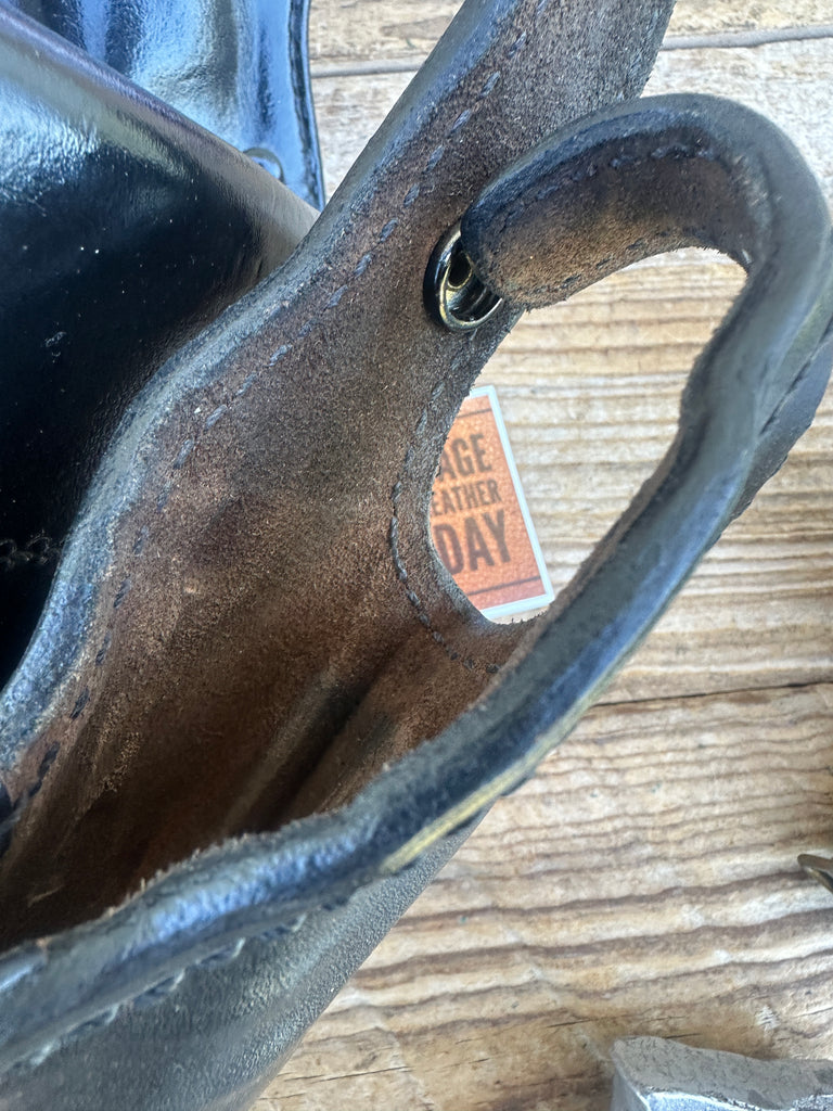 Vintage H738 Don Hume Black Leather Lined Duty Holster For Browning Hi Power