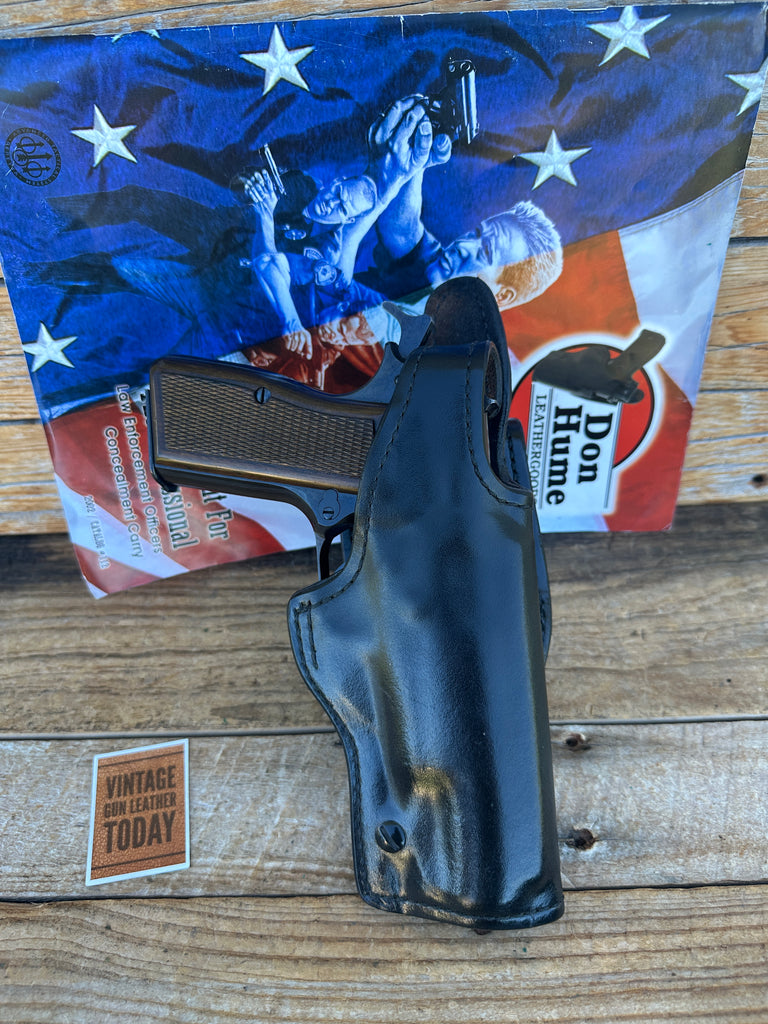 Vintage H738 Don Hume Black Leather Lined Duty Holster For Browning Hi Power