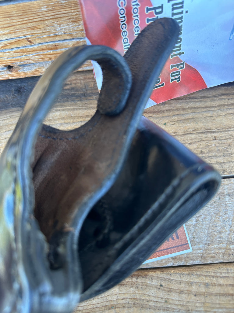 Vintage H738 Don Hume Black Leather Lined Duty Holster For Browning Hi Power