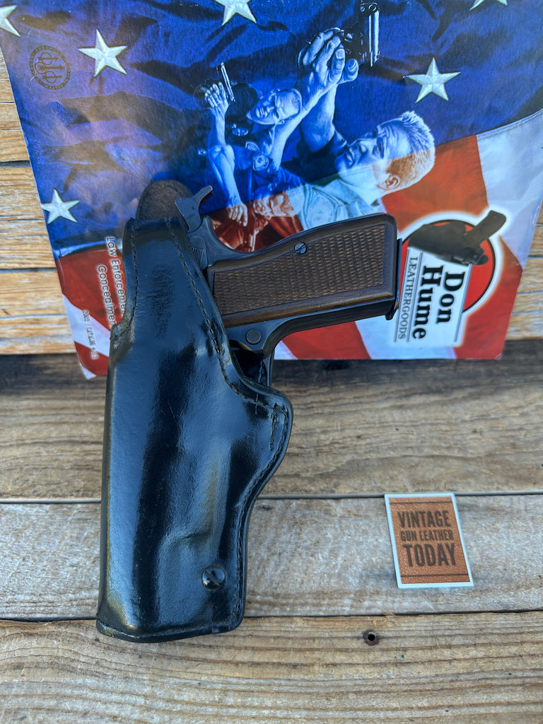 Vintage H738 Don Hume Black Leather Lined Duty Holster For Browning Hi Power