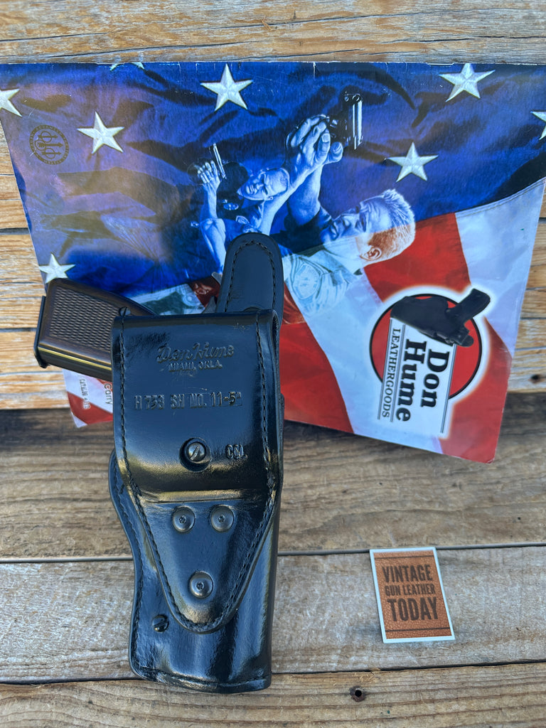 Vintage H738 Don Hume Black Leather Lined Duty Holster For Browning Hi Power