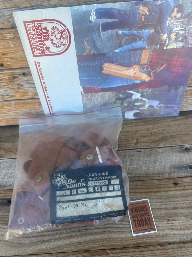 Vintage Desantis Brown Leather Shoulder Rig For S&W J Frame Revolver 3" LEFT