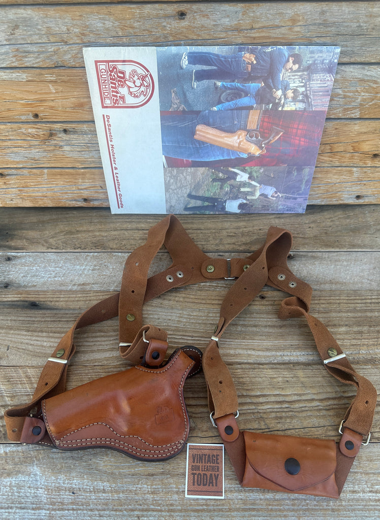 Vintage Desantis Brown Leather Shoulder Rig For S&W J Frame Revolver 3" LEFT