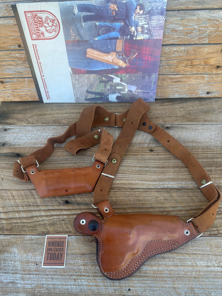 Vintage Desantis Brown Leather Shoulder Rig For S&W J Frame Revolver 3" LEFT